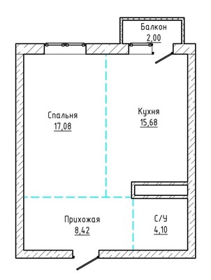 Продам однокомнатную (1-комн.) квартиру, Кабардинская ул, 200, Нальчик г