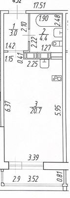 Продам однокомнатную (1-комн.) квартиру, Авиаторов Балтики пр-кт, 23к3, Мурино п