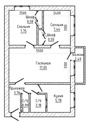 Продам трехкомнатную (3-комн.) квартиру, А.А.Кадырова ул, 11, Нальчик г
