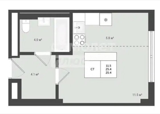 Продам однокомнатную (1-комн.) квартиру, Лесная ул, 111к5, Яковлево д