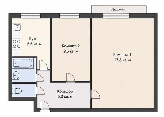 Продам двухкомнатную (2-комн.) квартиру, Чугунные Ворота ул, 17, Москва г