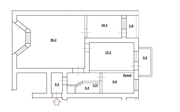 Продам трехкомнатную (3-комн.) квартиру, Крепостной пер, 101к214, Ростов-на-Дону г