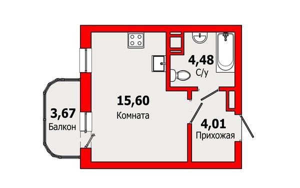 Продам однокомнатную (1-комн.) квартиру, Английская ул, 8, Бугры п