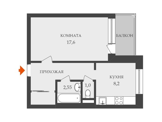 Продам однокомнатную (1-комн.) квартиру, Парковая ул, 14, Сосновый Бор г