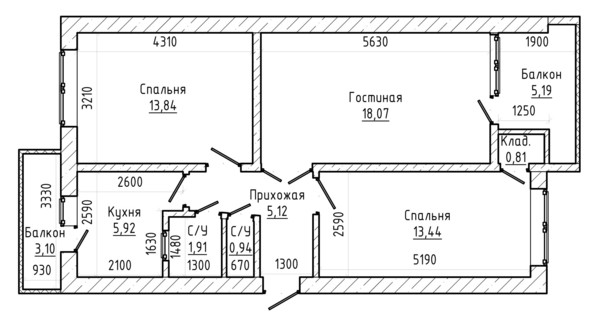 Продам трехкомнатную (3-комн.) квартиру, Кулиева пр-кт, 21, Нальчик г