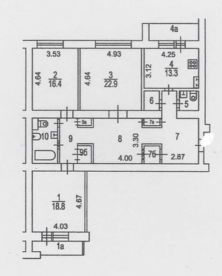 Продам трехкомнатную (3-комн.) квартиру, Олимпийский пр-кт, 10к1, Москва г