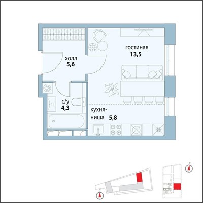 Продам однокомнатную (1-комн.) квартиру, Шелихова проезд, 2, Москва г