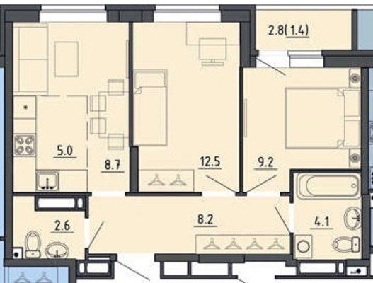 Продам трехкомнатную (3-комн.) квартиру (долевое), Ижевская ул, 38, Пермь г