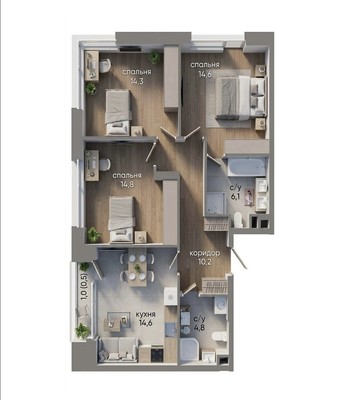 Продам трехкомнатную (3-комн.) квартиру, Нижние Мнёвники ул, 12, Москва г