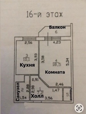Продам однокомнатную (1-комн.) квартиру, Полевая ул, 14, Бугры п