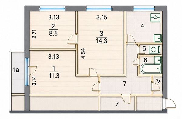 Продам трехкомнатную (3-комн.) квартиру, Клинская ул, 11, Москва г