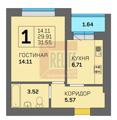 Продам однокомнатную (1-комн.) квартиру, Маршала Новикова ул, 11, Калининград г
