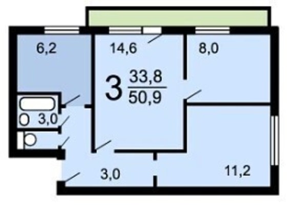 Продам трехкомнатную (3-комн.) квартиру, 1-й Тушинский проезд, 3, Москва г