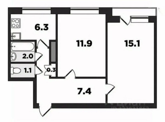 Продам двухкомнатную (2-комн.) квартиру, Придорожная аллея, 5А, Санкт-Петербург г