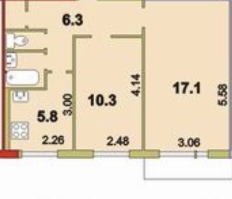 Продам двухкомнатную (2-комн.) квартиру, Инженерная ул, 6, Мурманск г