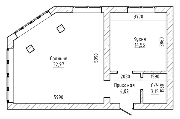Продам однокомнатную (1-комн.) квартиру, Олимпийский б-р, 1, Баксан г