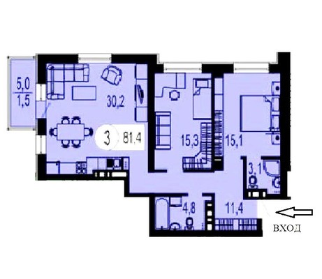 Продам трехкомнатную (3-комн.) квартиру, Лесников ул, 23, Красноярск г