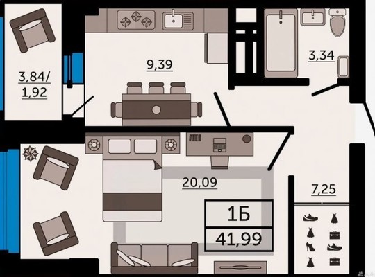 Продам однокомнатную (1-комн.) квартиру, Мечникова ул, 110г, Ростов-на-Дону г