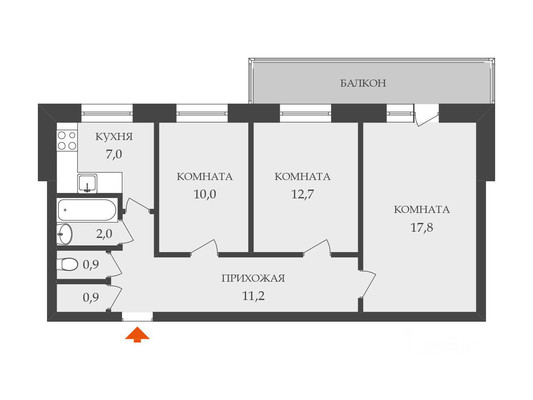 Продам трехкомнатную (3-комн.) квартиру, Северный пр-кт, 22, Санкт-Петербург г