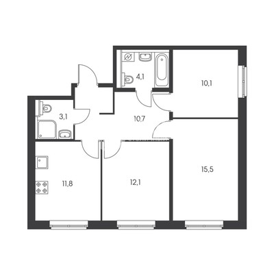 Продам трехкомнатную (3-комн.) квартиру, Ясеневая ул, 12к1, Москва г