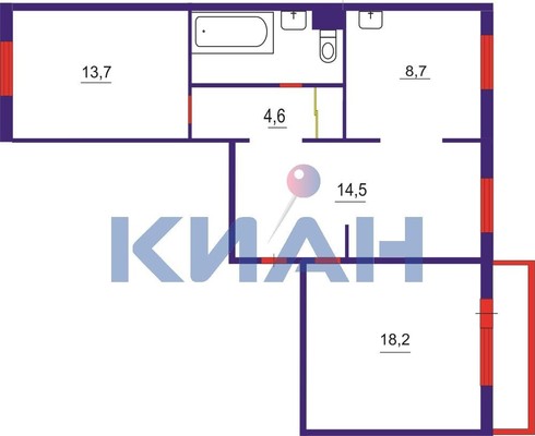 Продам трехкомнатную (3-комн.) квартиру, Весны ул, 15, Красноярск г