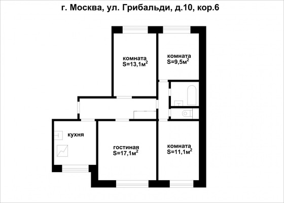 Продам многокомнатную квартиру, Гарибальди ул, 10к6, Москва г