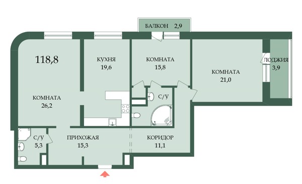 Продам трехкомнатную (3-комн.) квартиру, Гжатская ул, 1, Санкт-Петербург г