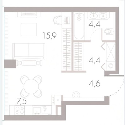 Продам однокомнатную (1-комн.) квартиру (долевое), Кутузовский проезд, 16А/1, Москва г