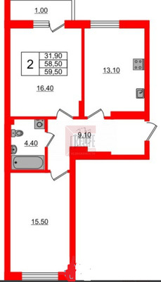 Продам двухкомнатную (2-комн.) квартиру (долевое), Подполковника Емельянова ул, Калининград г