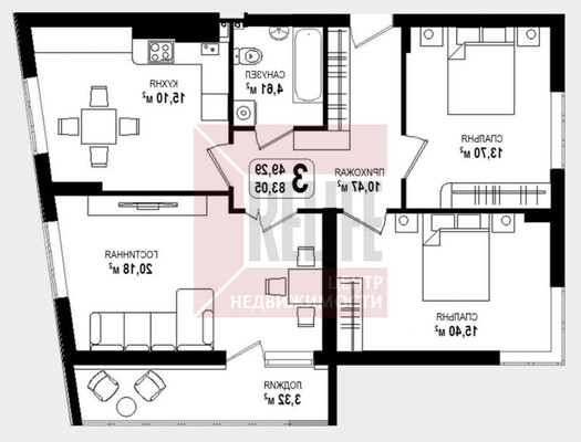 Продам трехкомнатную (3-комн.) квартиру, Таврическая ул, 1, Калининград г