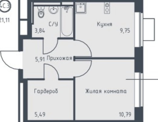 Продам однокомнатную (1-комн.) квартиру (долевое), Ленина ул, Богданиха д