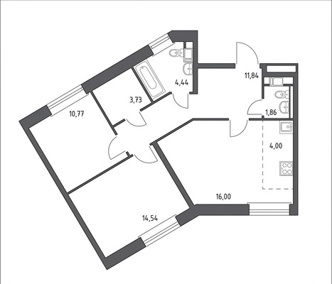 Продам трехкомнатную (3-комн.) квартиру (долевое), Куприна пр-кт, 14к2, Сосенское п