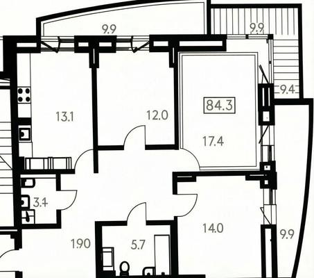 Продам трехкомнатную (3-комн.) квартиру, Верности ул, 17, Санкт-Петербург г