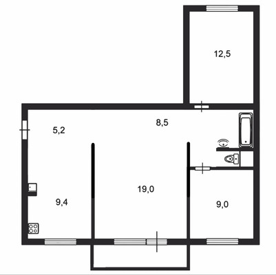 Продам трехкомнатную (3-комн.) квартиру, 61 в/г тер, 3, Токсово гп