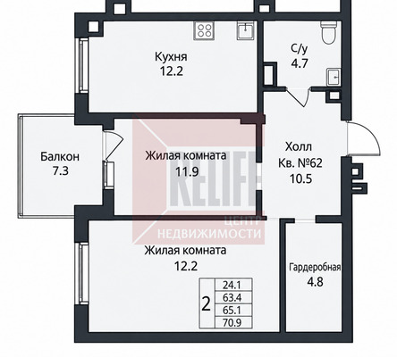 Продам однокомнатную (1-комн.) квартиру, Советский пр-кт, 130, Калининград г
