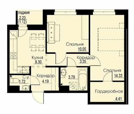 Продам двухкомнатную (2-комн.) квартиру, Екатерининская ул, 23, Мурино п