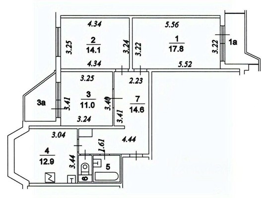 Сдам трехкомнатную (3-комн.) квартиру, Витте аллея, 4к1, Москва г