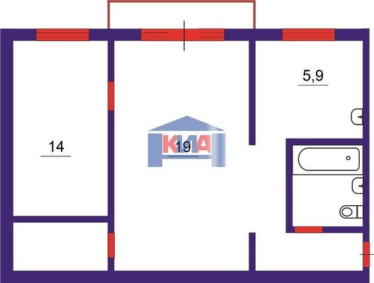 Продам двухкомнатную (2-комн.) квартиру, Московская ул, 3а, Красноярск г