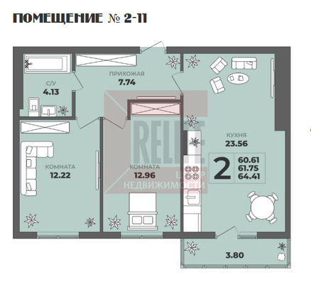 Продам двухкомнатную (2-комн.) квартиру (долевое), 36-й (ПГК Лада тер) ряд, к 1, Калининград г