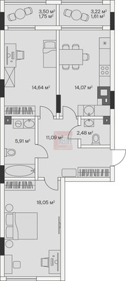 Продам двухкомнатную (2-комн.) , 1-й Портовый пер, к 6, Малое Исаково п