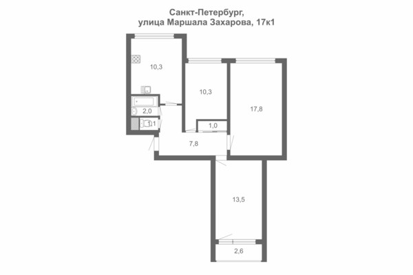 Продам трехкомнатную (3-комн.) квартиру, Маршала Захарова ул, 17к1, Санкт-Петербург г