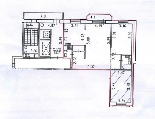 Продам трехкомнатную (3-комн.) квартиру, Северный пр-кт, 26к2, Санкт-Петербург г