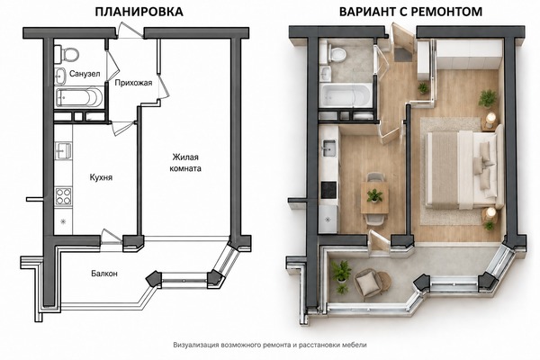 Продам однокомнатную (1-комн.) квартиру, Черкасская ул, 58к2, Краснодар г