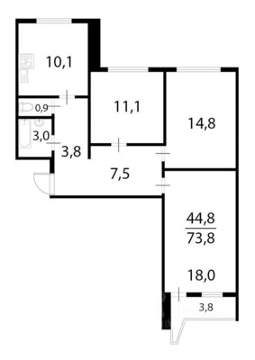 Продам трехкомнатную (3-комн.) квартиру, Профсоюзная ул, 124к4, Москва г