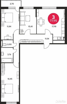Продам трехкомнатную (3-комн.) квартиру, Малиновского ул, 33к1, Ростов-на-Дону г