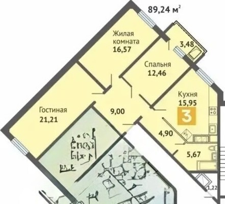 Продам трехкомнатную (3-комн.) квартиру, 75-летия Победы б-р, 5, Медведево пгт