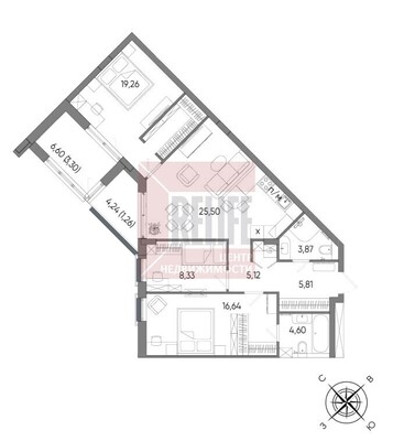 Продам трехкомнатную (3-комн.) квартиру (долевое), Молодой гвардии ул, Калининград г