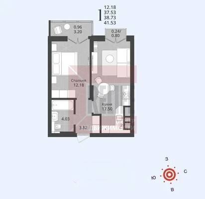 Продам однокомнатную (1-комн.) квартиру (долевое), Осенняя ул, 37, Калининград г