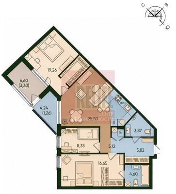 Продам трехкомнатную (3-комн.) квартиру (долевое), Молодой гвардии ул, Калининград г
