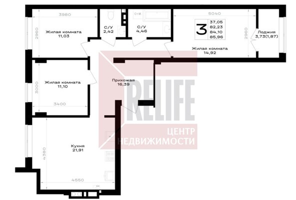 Продам трехкомнатную (3-комн.) квартиру (долевое), Героя России Катериничева ул, Гурьевск г